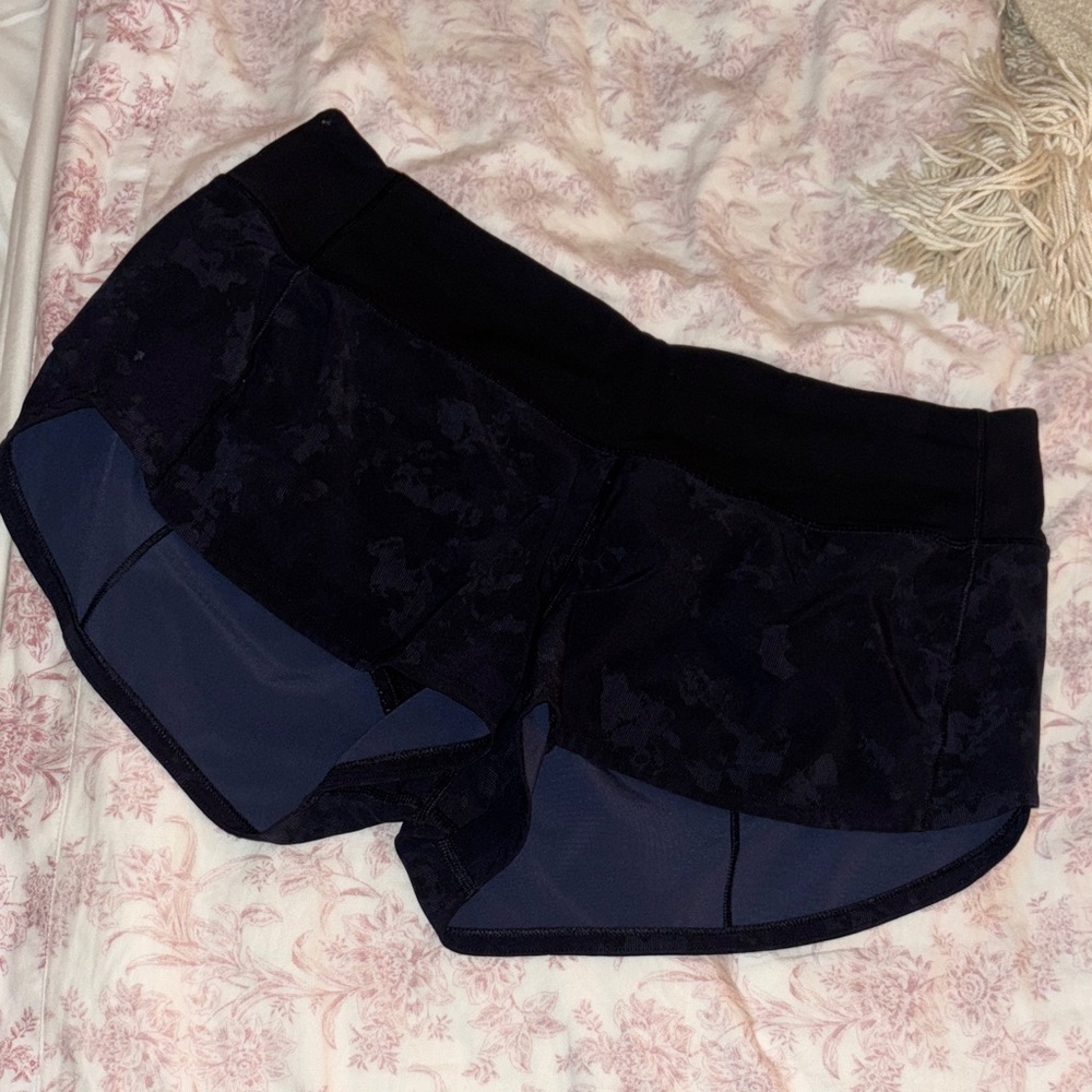 Lululemon Athletica Black and Navy Camo Shorts